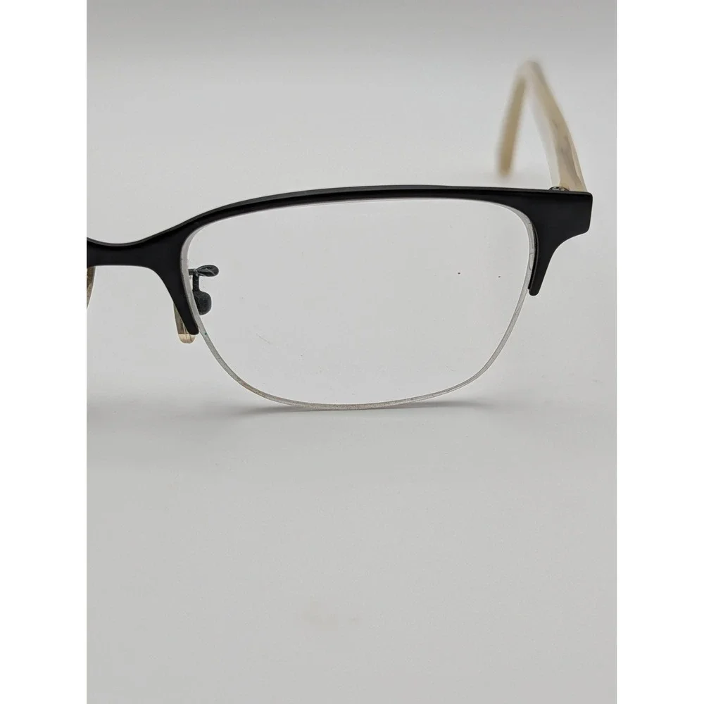 Coach HC5047 Evie Eyeglass Frames Only Satin Black Cream Semi-Rimless Women
